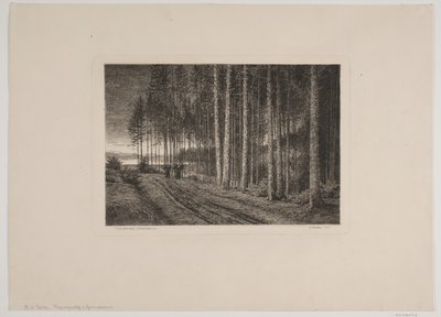 Rainy Day in the Pine Forest by Hans Julius Fæster