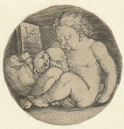 Naked Girl with a Dog by Hans Sebald Beham