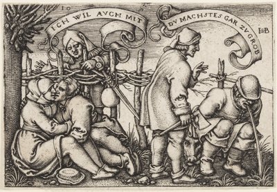 Peasants Behind the Hedge by Hans Sebald Beham