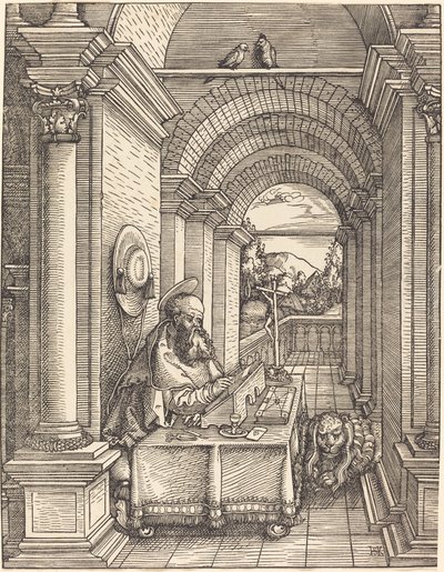 Saint Jerome Writing by Hans Springinklee