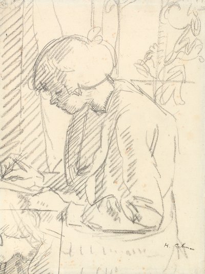 A girl writing by Harold Gilman