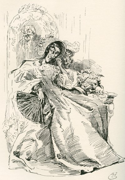 Mrs. Skewton (engraving) by Harry Furniss