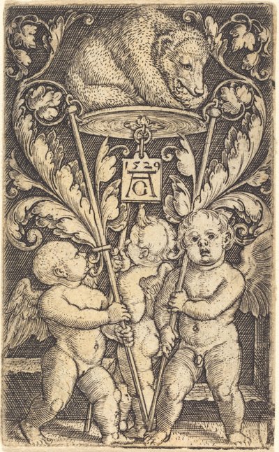 Three Cupids and a Bear by Heinrich Aldegrever