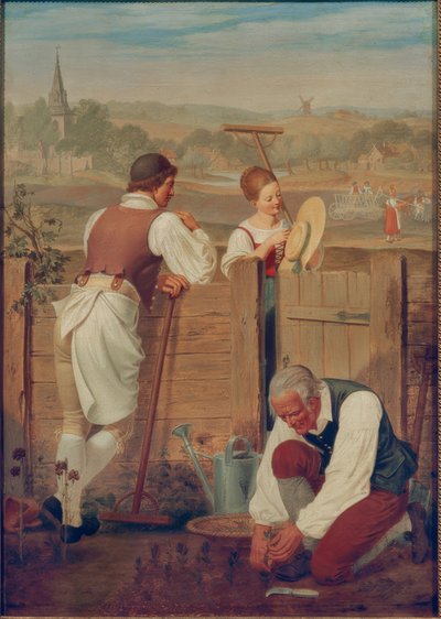 At the Garden Fence by Heinrich Anton Dahling
