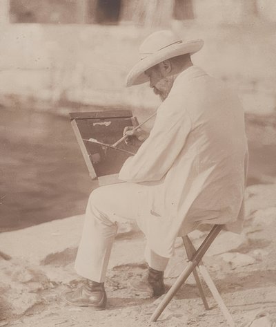 Beach Painter (presumably Hugo Henneberg). 1906 by Heinrich Kuhn