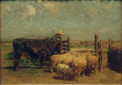 At the Sheepfold by Heinrich von Zügel