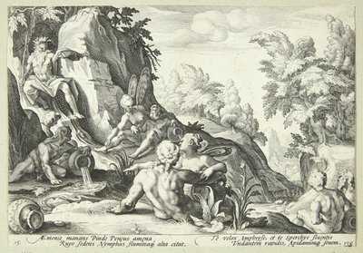 The River God Peneus Surrounded by Other Divine Figures by Hendrick Goltzius