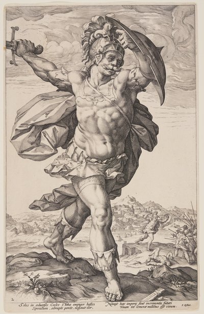 Horatius Cocles, from The Roman Heroes by Hendrick Goltzius