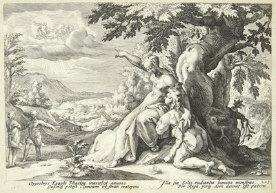 Clymene Urges Phaeton to Find Helios by Hendrick Goltzius