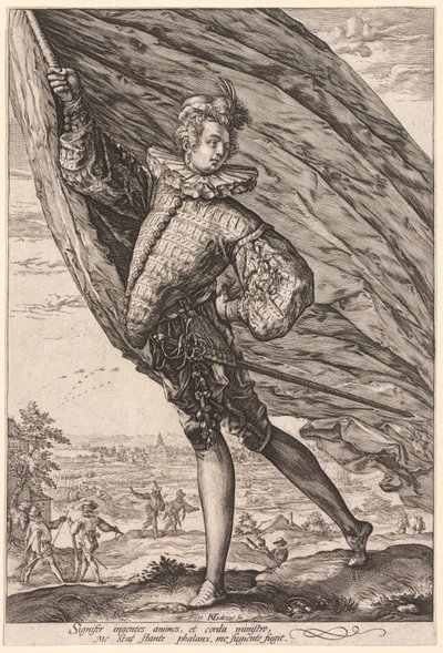 The Standard Bearer, Turned to Left by Hendrick Goltzius