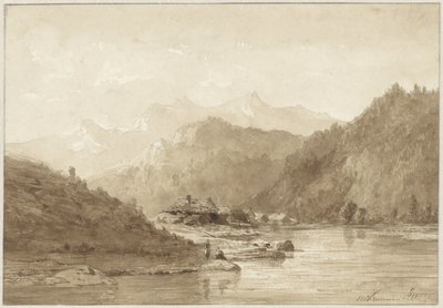 Mountain Landscape with a Lake by Hendrik Dirk Kruseman van Elten