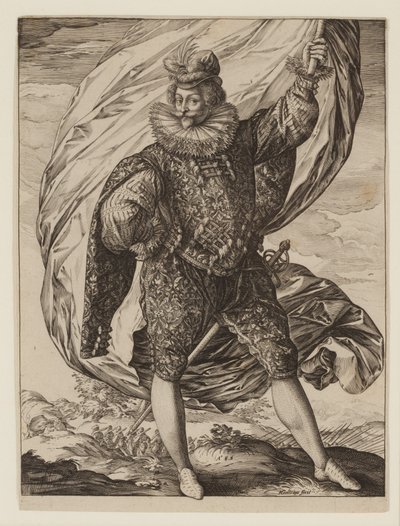 Flagbearer Gerrit Pieters Ruicharer by Hendrik Goltzius