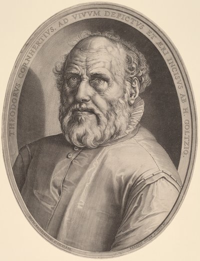 Portrait of Dirck Volckertcz. Coornhert by Hendrik Goltzius
