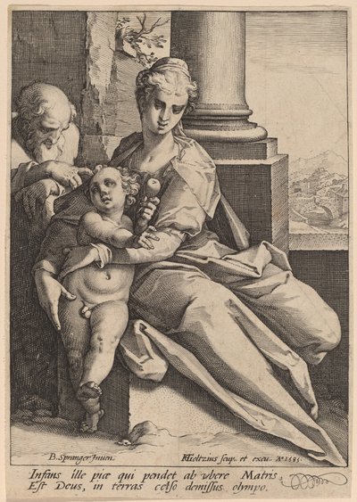 The Holy Family by Hendrik Goltzius after Bartholomaeus Spranger