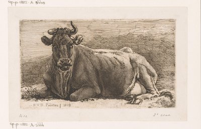 Lying Cow by Hendrik Jozef Franciscus van der Poorten