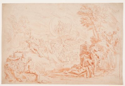 Landscape with Allegorical Figures by Hendrik Krock