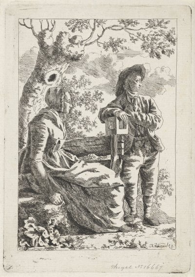 Man and a Woman by a Tree by Hendrik Kuipers