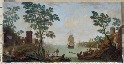 View of a Mediterranean Harbour by Hendrik Willem Schweickhardt