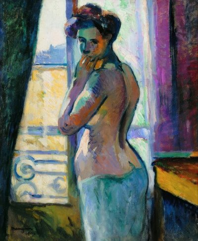 In Front of the Window, Rue Boursault by Henri Charles Manguin