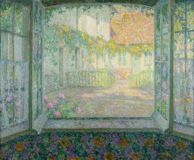 Courtyard from a Window by Henri Eugene Augustin Le Sidaner