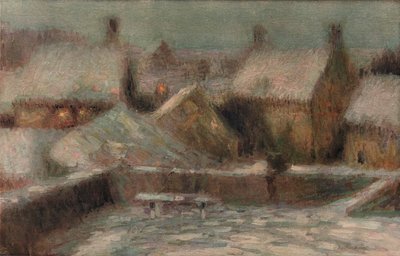 Snow Scene Evening by Henri Eugene Le Sidaner