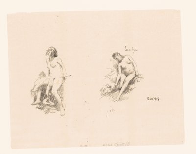 Study Sheet with Two Naked Women by Ignace Henri Jean Fantin Latour