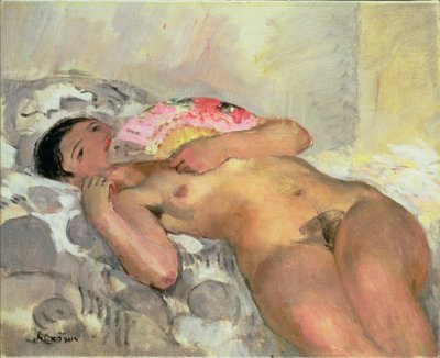 Nude Woman with a Fan by Henri Lebasque