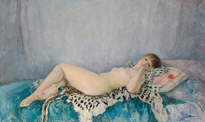 Nude on Leopard Skin, Le Cannet, 1926 by Henri Lebasque