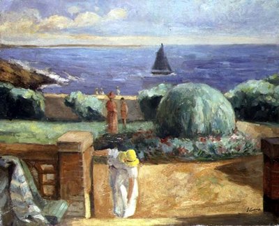 Woman on the Terrace at Prefailles by Henri Lebasque