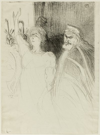 Bartet and Mounet-Sully, in Antigone by Henri de Toulouse Lautrec