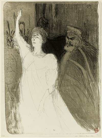 Bartet and Mounet-Sully, in Antigone by Henri de Toulouse Lautrec