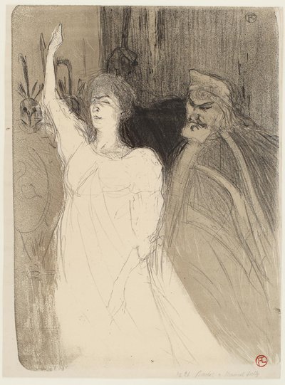 Bartet and Mounet-Sully in Antigone by Henri de Toulouse Lautrec