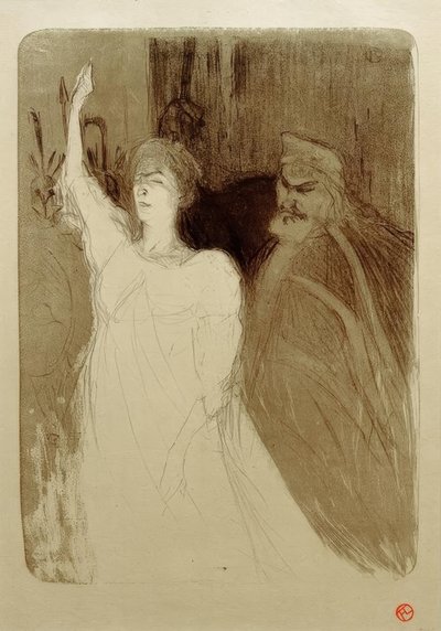 Bartet and Mounet-Sully in Antigone by Henri de Toulouse Lautrec