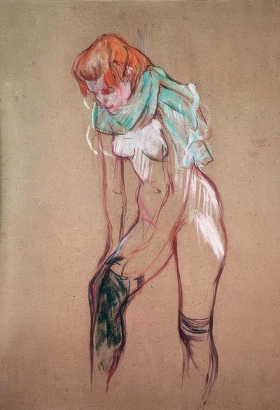Woman Pulling Up Her Stocking by Henri de Toulouse Lautrec