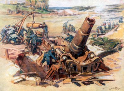370 Mortar in Action by Henry Cheffer