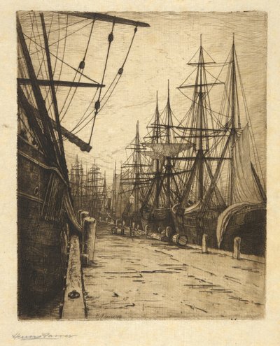 Evening in the Atlantic Docks by Henry Farrer