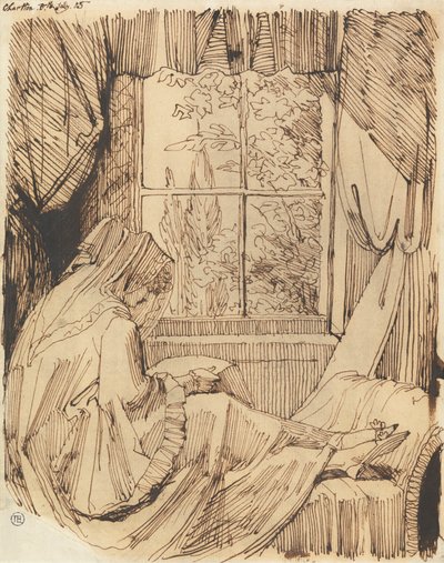 Woman Reading, Seated Before a Window by Johann Heinrich Füssli