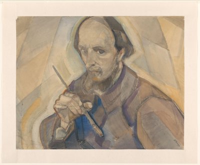 Self-Portrait with Brush by Herman Kruyder (signed by artist)