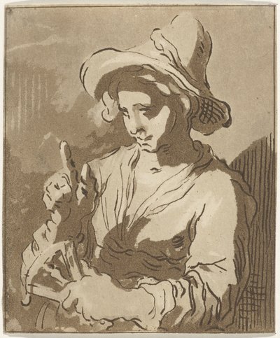 Woman with Fan by Hermanus Fock