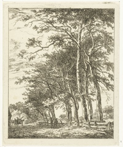 Two Standing Figures by Tall Trees by Hermanus van Brussel