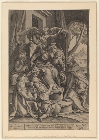 The Holy Kinship by Hieronymus Wierix after Denys Calvaert