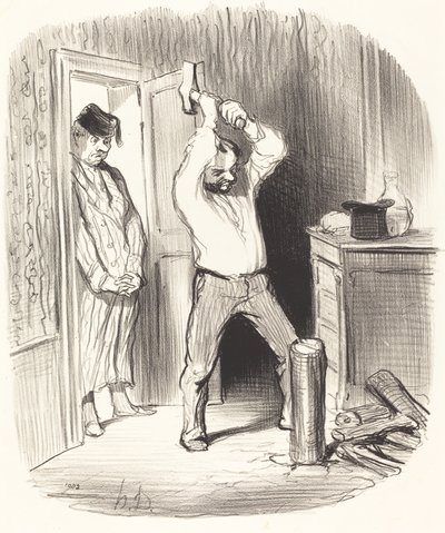 Is it Permitted by God... to Split Wood... by Honoré Daumier
