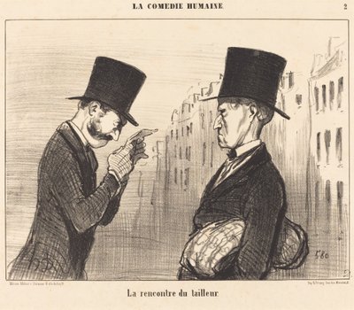 The Meeting of the Tailor by Honoré Daumier