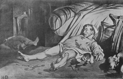 La Rue Transnonian, 1834 by Honoré Daumier
