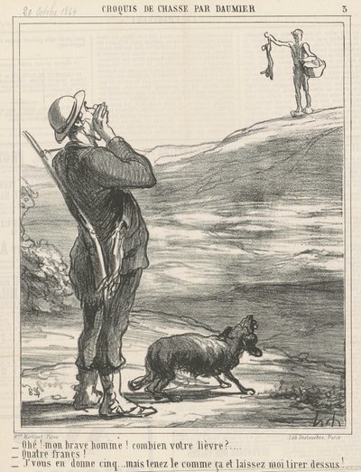 Hey! ... How much for your hare? ... by Honoré Daumier