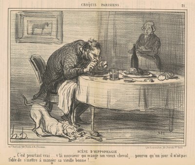 Scene of Hippophagy by Honoré Daumier