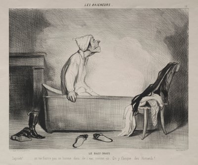The Hot Bath by Honoré Daumier