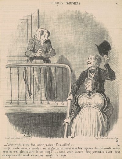 Your visit was very short... by Honoré Daumier