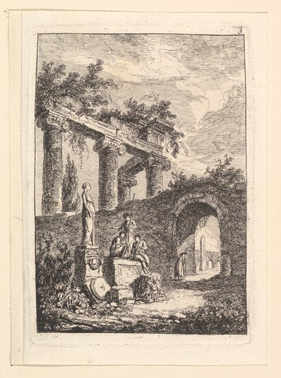 The Statue in Front of the Ruins by Hubert Robert