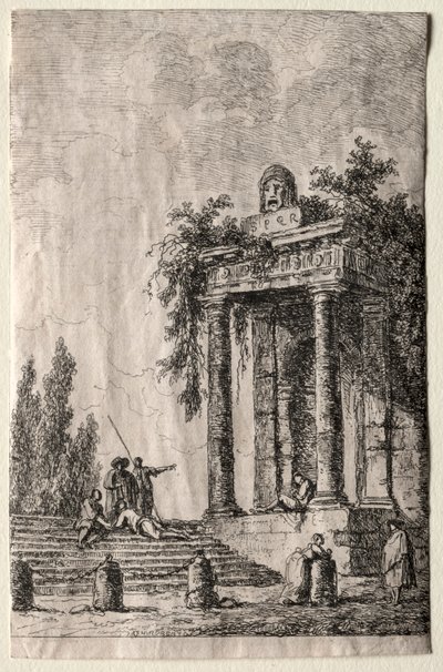 Les Soirées de Rome: The Stairs by Hubert Robert